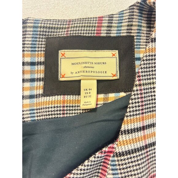 Anthropologie Finley Plaid Dress by Moulinette Soeurs -Size 0 - Picture 7 of 8